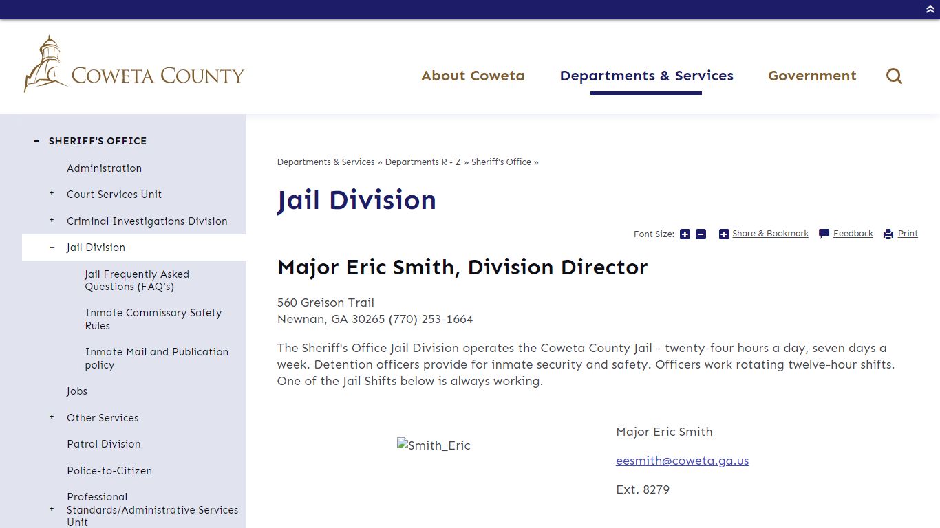 Jail Division | Coweta County, GA Website